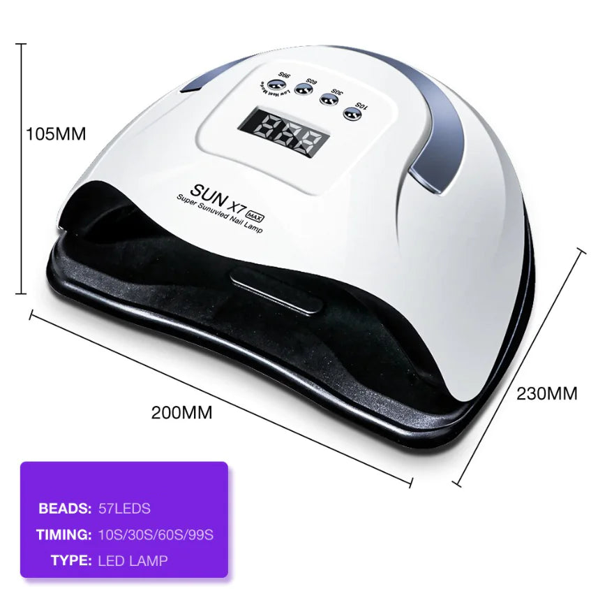 220W Professional UV LED Nail Lamp – Fast Gel Polish Curing Dryer for Home & Salon Use