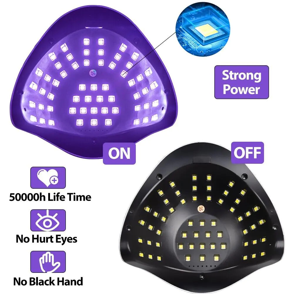 220W Professional UV LED Nail Lamp – Fast Gel Polish Curing Dryer for Home & Salon Use