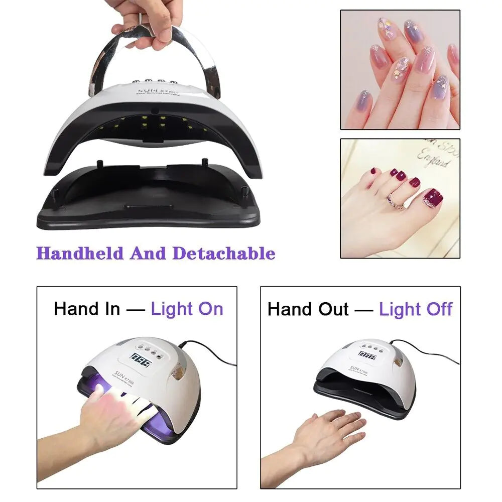 220W Professional UV LED Nail Lamp – Fast Gel Polish Curing Dryer for Home & Salon Use